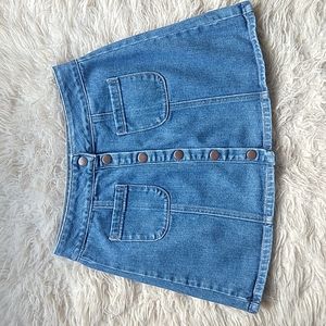 Brandy Melville Jean Skirt Snap Front 26
